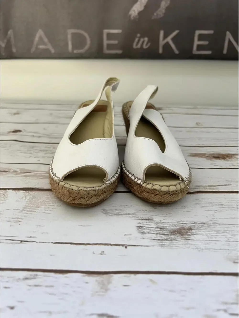 Fabilalas White Espadrille Handmade Wedges in Spain Made in‎ Spain - sz 6.6-7